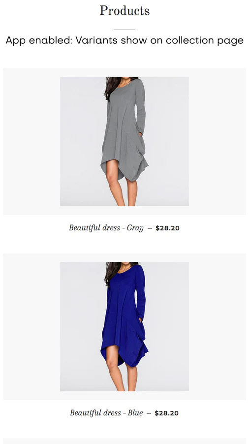 Varia ‑ variants on collection Shopify App | Reviews [Jul 2026]