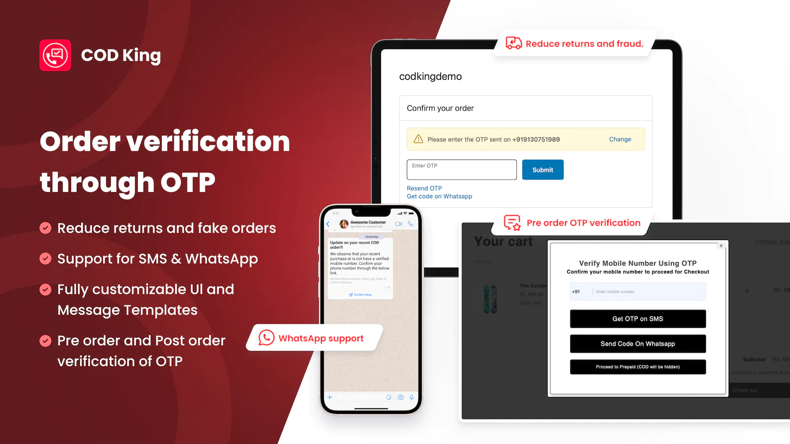 COD King‑COD Fees & OTP Verify Shopify App Reviews [Aug 2024]